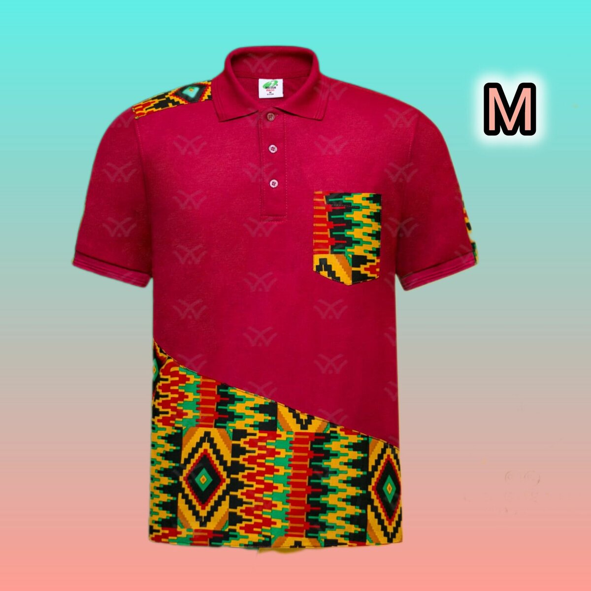 African Print Polo tops
