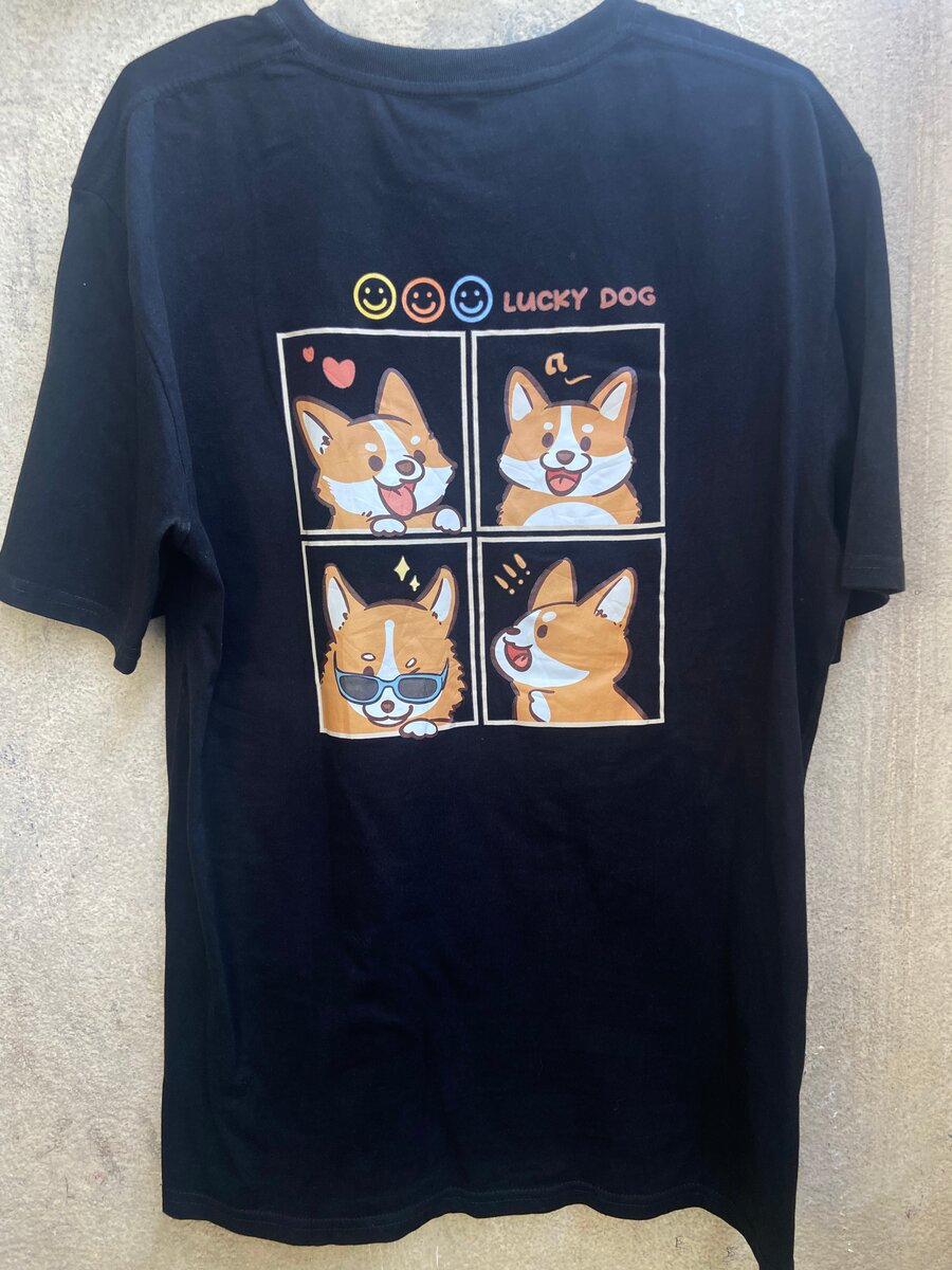 T-shirt noir "Lucky Dog"