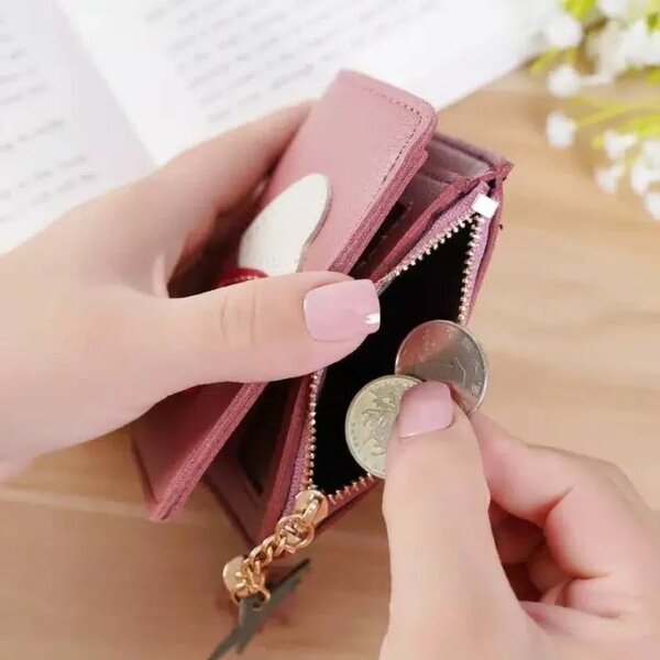Korean New Heart Coin Purse Women's Short Fringe Zipper Coin