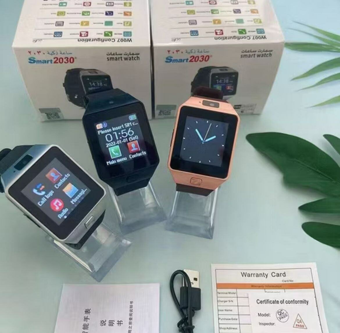 Nouvelle MONTRE CONNECTÉE AVEC PUCE ET CARTE MÉMOIRE