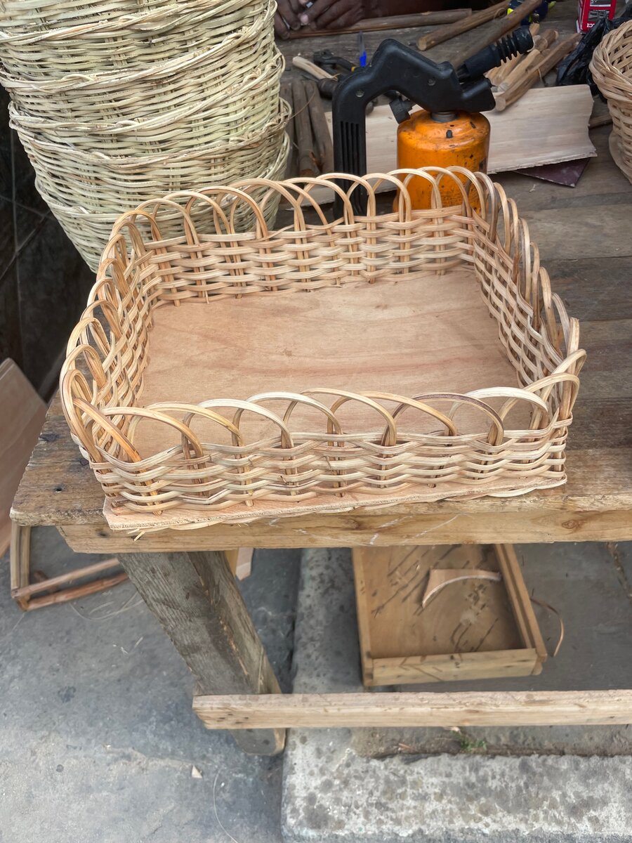 Panier en osier carré