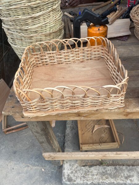 Panier en osier carré