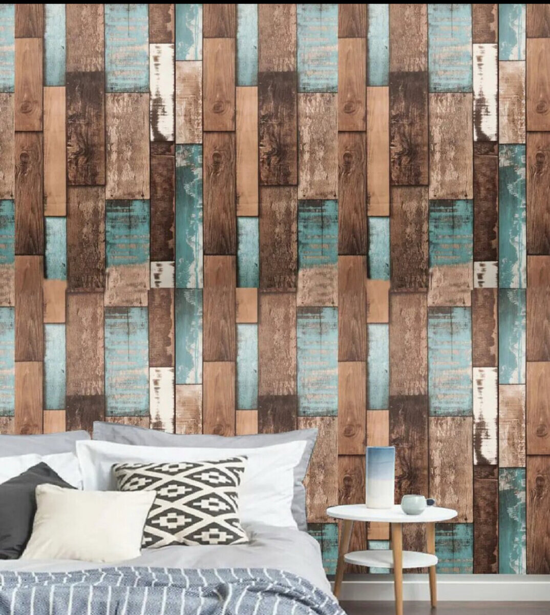 Papier peint effet bois adesif