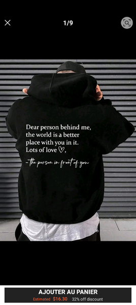 Sweat à capuche avec citation inspirante