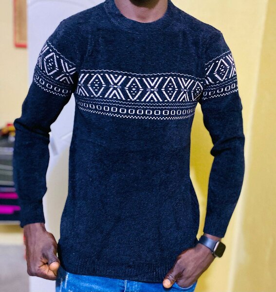 Pull en laine géométrique homme