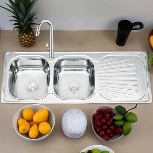 Évier de cuisine double inox
