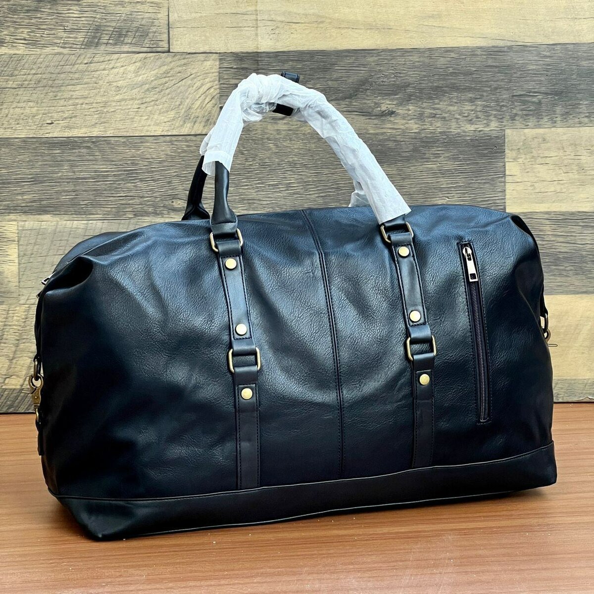 Leather duffel bags