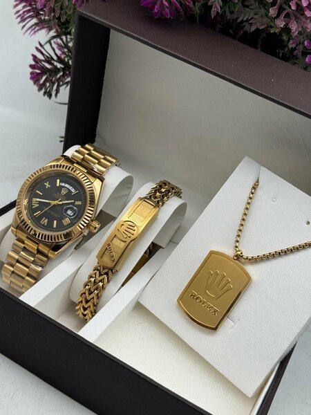 3 set Rolex watch, with necklace and bracelet
