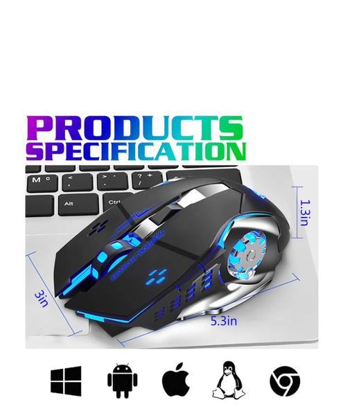 Souris sans fil rechargeable RGB