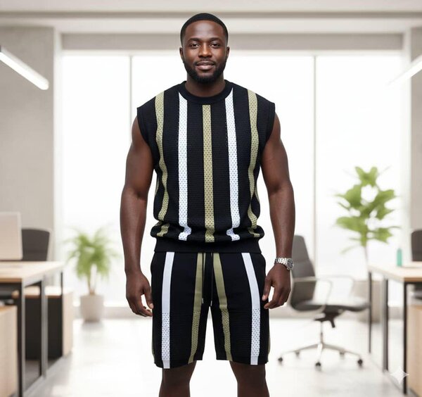 Ensemble chic à rayures