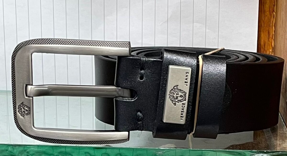 Ceinture en cuir noir Versace