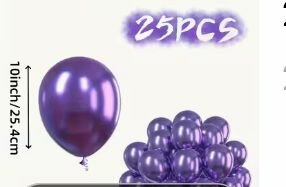 Ballons violet métallisé 25 pcs