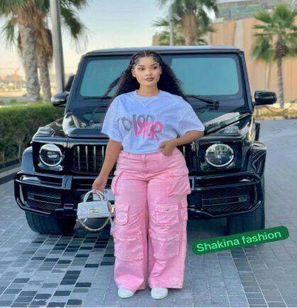 Pantalon cargo rose tendance