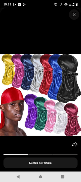 Durag en soie pour hommes