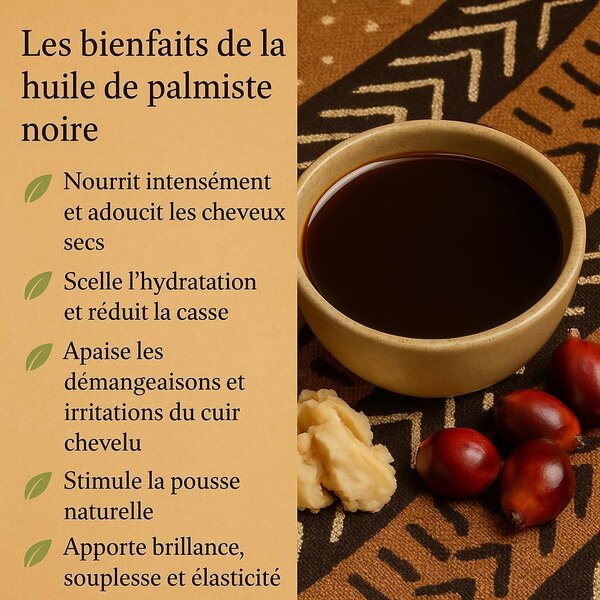 Huile de Palmiste Noire Cheveux