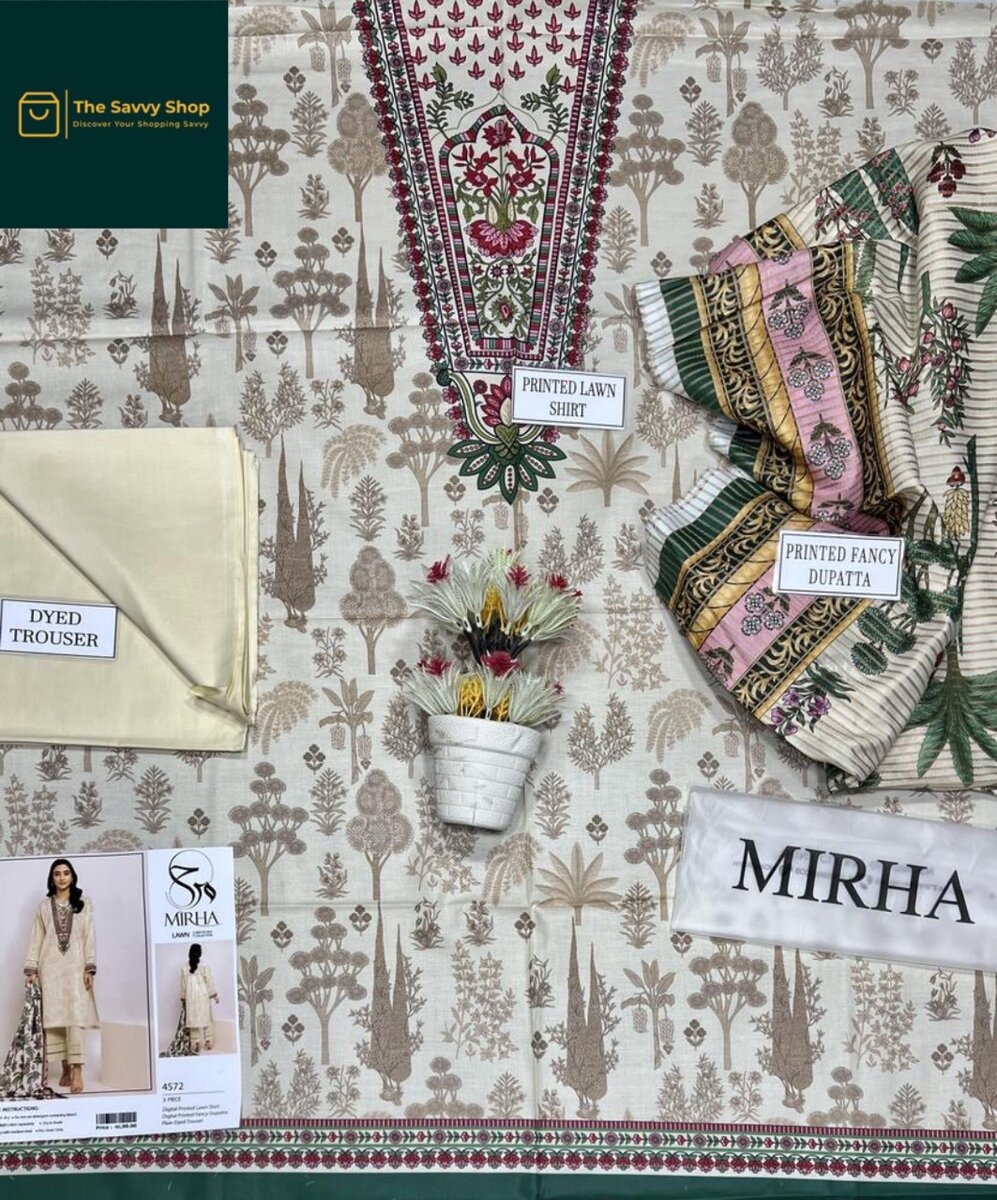 3 piece unstitched lawn suit