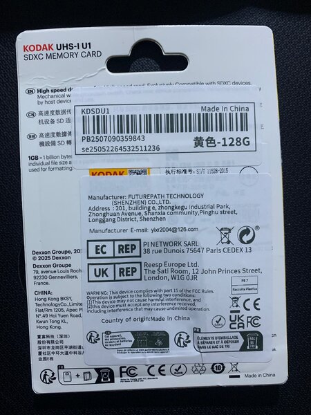 Kodak 128GB Carte memoire