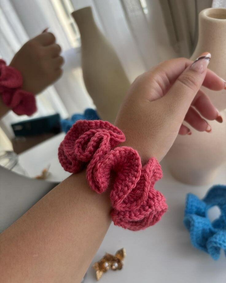 Chouchous en crochet colorés