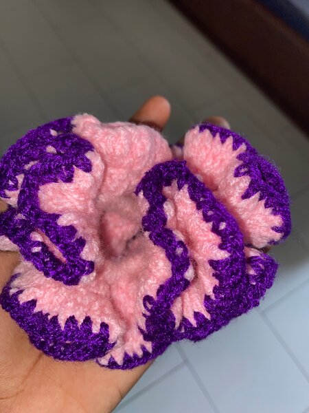 Chouchou en crochet coloré