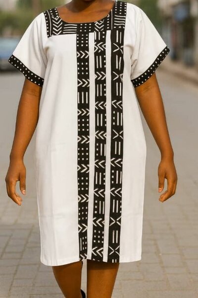 Robe en tissu mélange Pagne