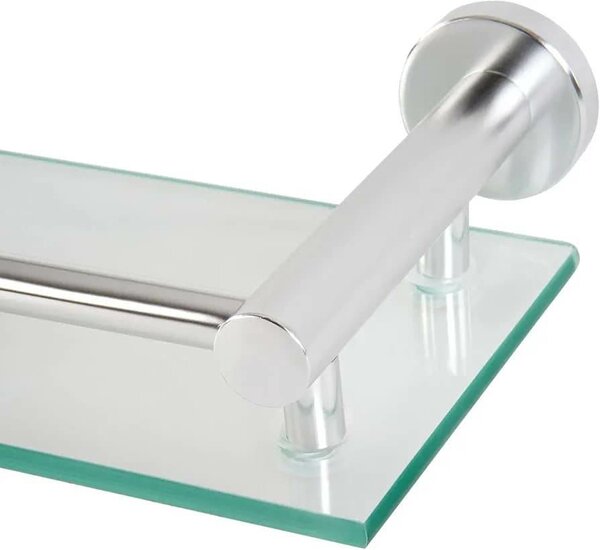 Étagère murale en verre inox
