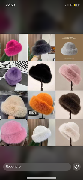 Chapeau en fausse fourrure coloré