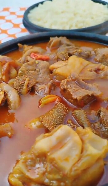 Patte de bœuf au riz ou attiék