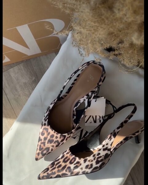 Zara animal print kitten heels