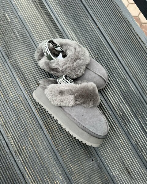 Стильные утеплённые угги, серые