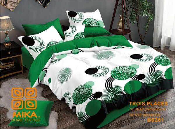 Parure de lit moderne verte