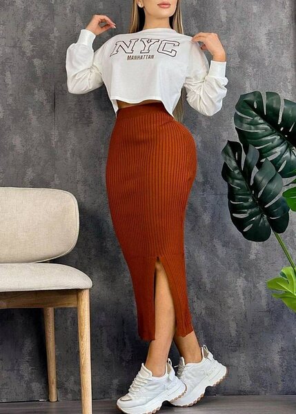 Jupe Longue Fendue Élégante