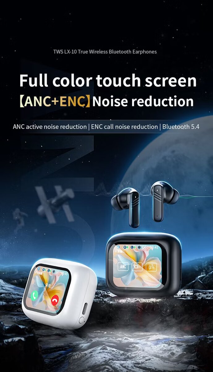Écouteurs sans fil ANC écran tactile