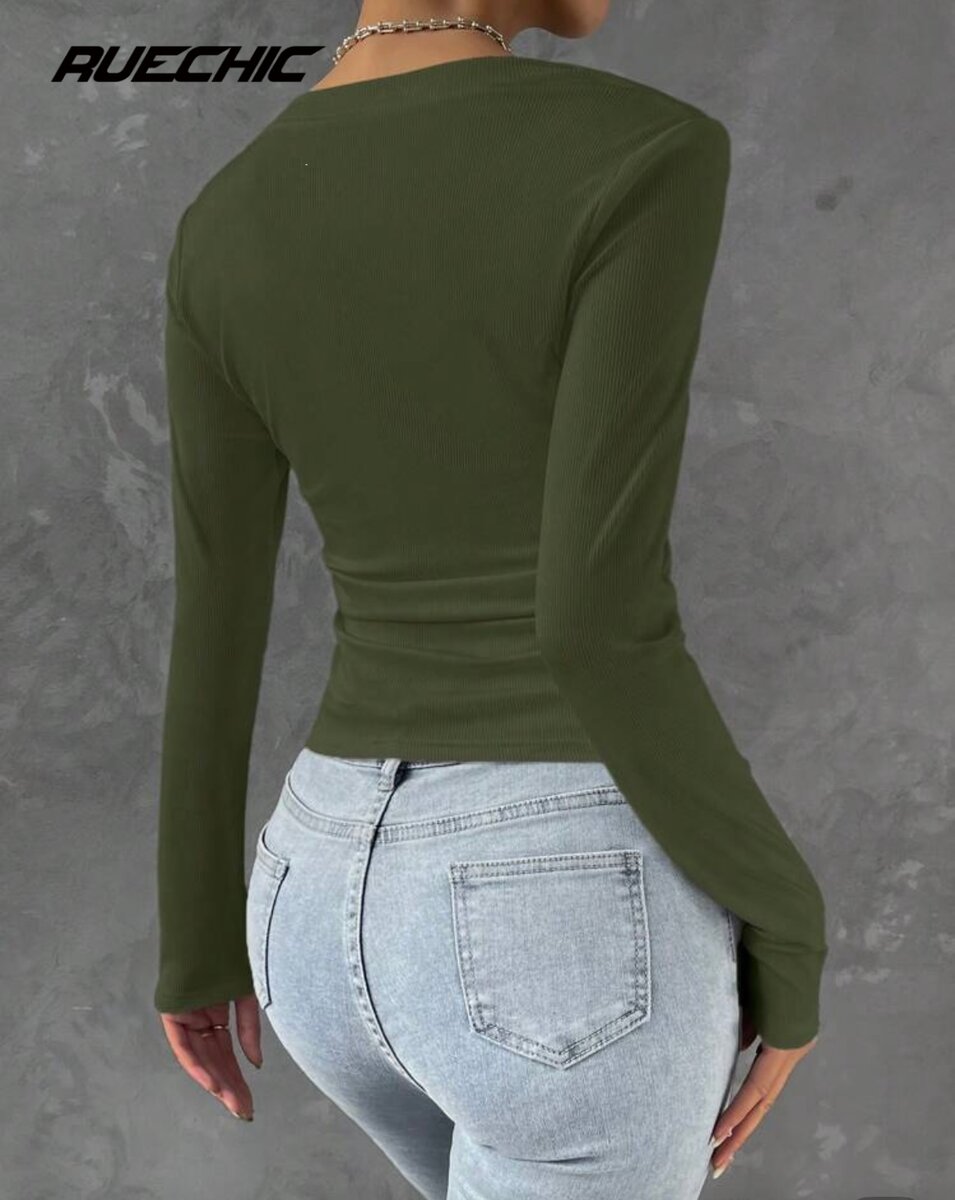 T-shirt ajusté vert femme