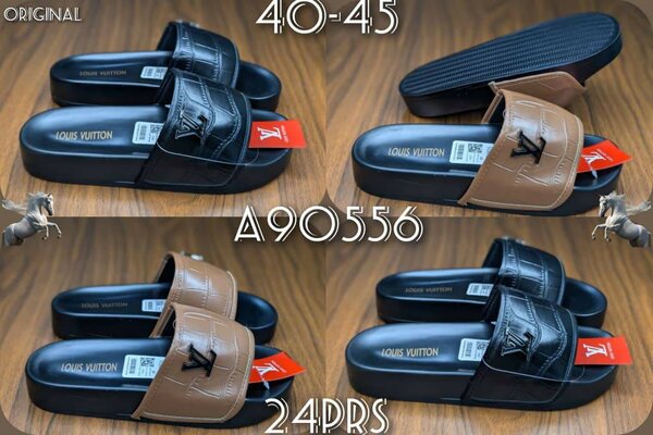 Slides confortables homme en cuir