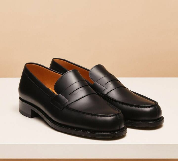 Mocassins en cuir noir élégants
