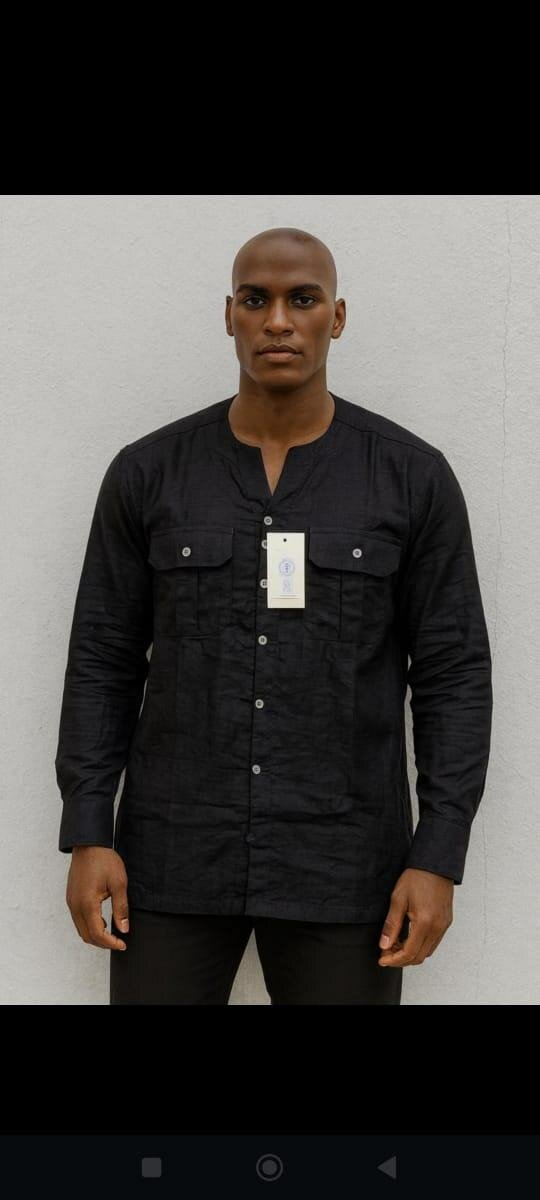 Chemise Homme à Col Mao