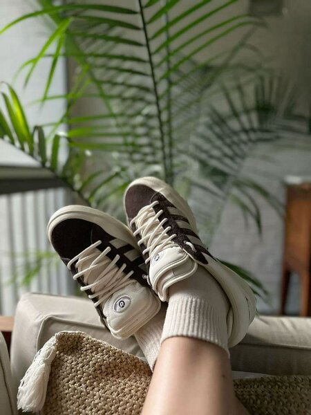 Baskets basses en daim marron