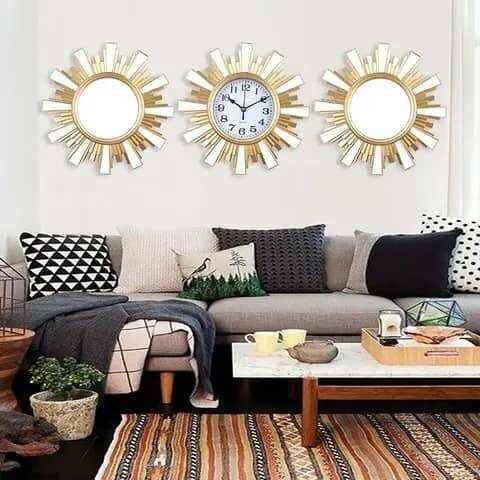 Decorative mirror and clock