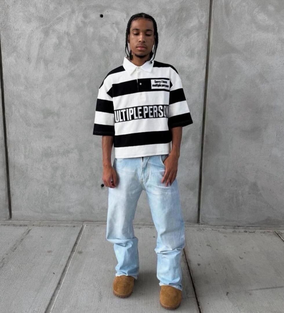 Polo à rayures unisexe mode