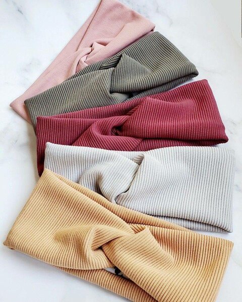 2 Bandeaux en tricot colorés