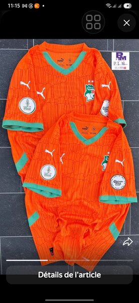 Maillot Équipe Ivoire Enfant