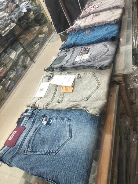 Stretch jeans marble colours