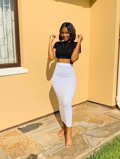 Jupe crayon taille haute