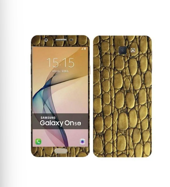 Samsung Galaxy On5 2016 Golden Snake Leather Texture Mobile Skin