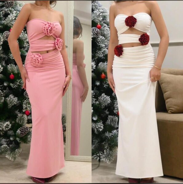 Robe élégante avec fleurs