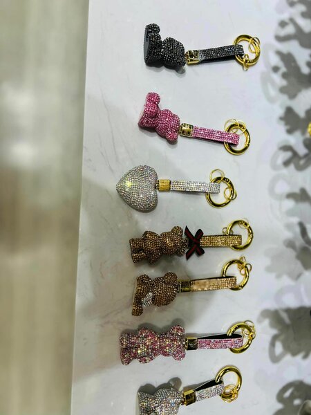 Women's keychain with rhinestones