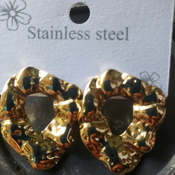 Boucles d'oreilles dorées en acier inoxydable