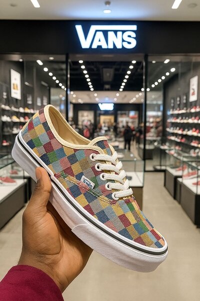 Baskets Vans à carreaux colorés