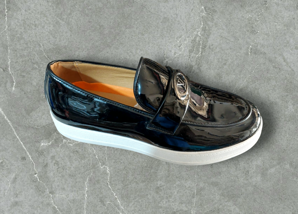 Easy wear mirror leather loafer-Sz 40