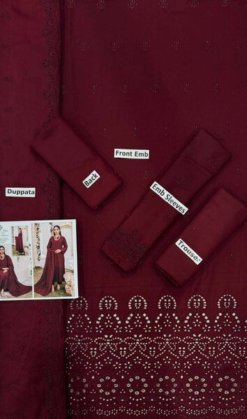 Bint e Naz Dhanak Unstich 3pc Embroided+Boring